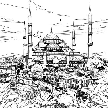 İstanbul 'da Gerçekçi Görüntü, Renklendirme Kitabı Çizimi
