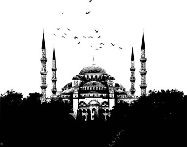 Antik İstanbul 'un Minimalist İllüstrasyon Posteri, Ebedi Zarafet