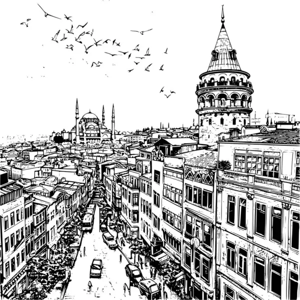 İstanbul 'un İllüstrasyon Baskısı, Tuhaf Gökyüzü Çizimi