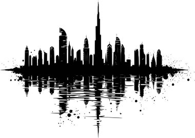 Dubai Skyline 'ın Vektörü, Cesur ve Çarpıcı