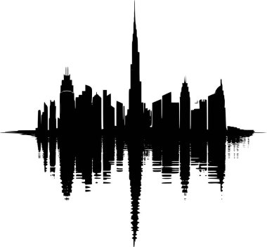 Dubai Skyline 'ın Vektörü, Cesur ve Çarpıcı