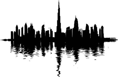 Dubai Skyline 'ın Vektörü, Cesur ve Çarpıcı