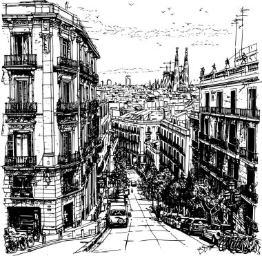 Barcelona 'nın Çizimi, Tuhaf Skyline Çizimi
