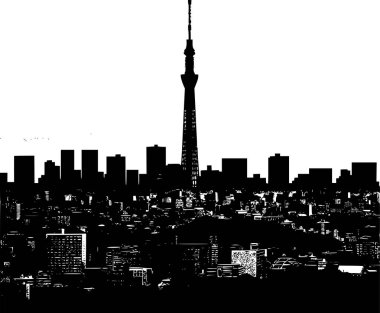Antik Tokyo İllüstrasyonu, Eski Tokyo 'nun Minimalist İllüstrasyon Posteri