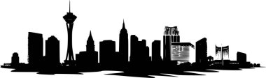 Las Vegas 'ın 2D Manzarası, Las Vegas' ın Simple Siluet Skyline 'ı