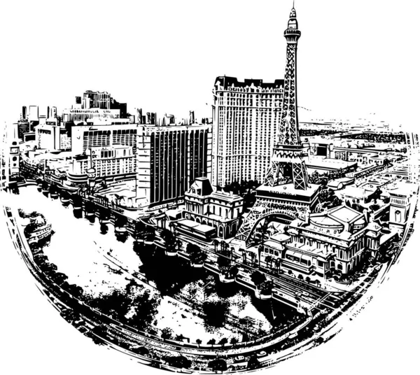 Las Vegas 'ın şehir merkezi, Las Vegas' ın Siyah ve Beyaz Çizimi