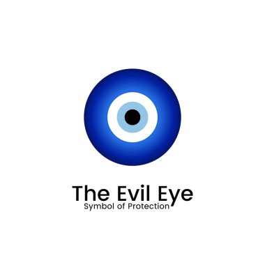 Türk Şeytani Göz Simgesi Vektör Tasarımı. Kem göz koruma işaretleri. Türk muskası. Fatima 'nın gözü. Cam İslami, Arap ya da Türk tılsımı. Gradyan simgesi. Cam nazar seti. Vektör illüstrasyonu