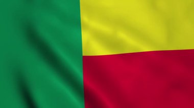Benin bayrağı kusursuz dalgalanan animasyon. Benin dikişsiz döngü işareti 4k Tam HD animasyon.