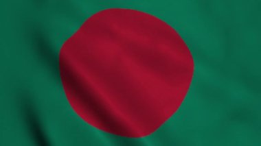 Bangladeş bayrağı kusursuz döngü animasyonu sallıyor. 4K yüksek çözünürlüklü bayrak.