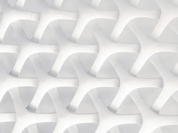 stock image Triangular volumetric elements in a pattern. A white abstract background with a white wavy design.