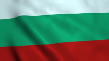 Bulgaristan ulusal bayrak videosu. 3D Bulgaristan bayrağı kusursuz döngü video animasyonu dalgalanıyor