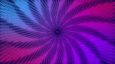 Spiral kıvrımlı 2D şekil çizgisi animasyon hipnotik Kaleydoskop dairesel hareket grafikleri görsel değişim arka plan rengi mor pembe