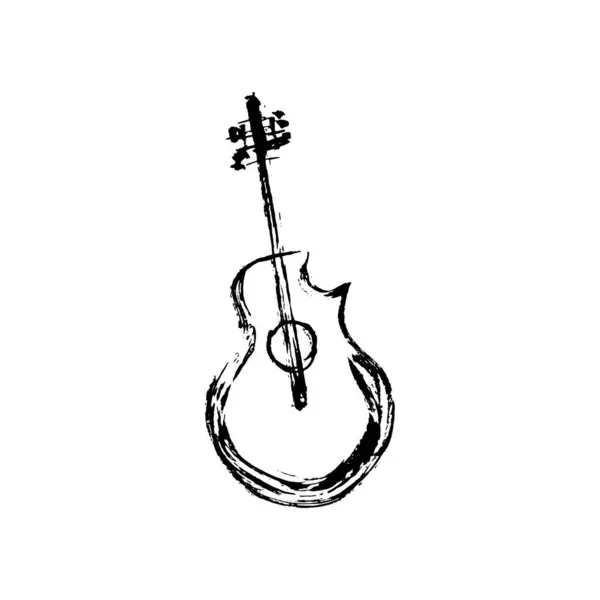 Gitar vektörü çizilmiş el çizimi