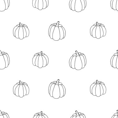 Modern soyut balkabağı kusursuz desen çiziyor. Sonbahar balkabakları ana hatları. 