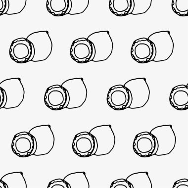 Hindistancevizli kusursuz desen. Contour çizim vektörü illüstrasyonu.  