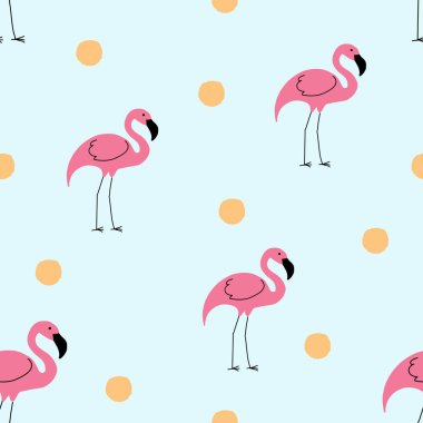 Flamingo puantiyeli arka planda pürüzsüz desen.