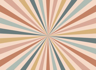 Sarı arka planda Güneş ışınları antika tarzı, Güneş patlaması desenli arka plan. Işınlar. Yaz Sancak Vektörü illüstrasyonu