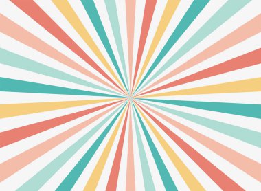 Sarı arka planda Güneş ışınları antika tarzı, Güneş patlaması desenli arka plan. Işınlar. Yaz Sancak Vektörü illüstrasyonu