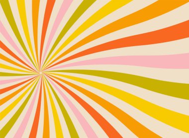 Sarı arka planda Güneş ışınları antika tarzı, Güneş patlaması desenli arka plan. Işınlar. Yaz Sancak Vektörü illüstrasyonu