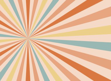 Sarı arka planda Güneş ışınları antika tarzı, Güneş patlaması desenli arka plan. Işınlar. Yaz Sancak Vektörü illüstrasyonu