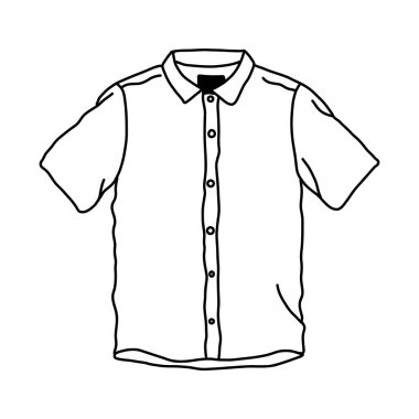 Erkeklerin uzun kollu gömlek vektör illüstrasyonunun düz çizimi