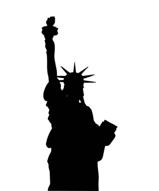Özgürlük Anıtı. New York 'un simgesi. Amerikan sembolü. Vektör silueti