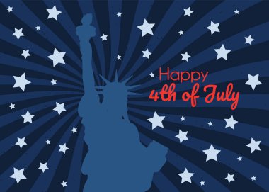 4 Temmuz. ABD 'nin Bağımsızlık Günü. Tebrik kartı ve poster tasarımı. Vatansever tebrik kartı. 