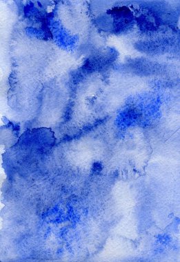 Mavi suluboya arka plan. Soyut el boyası arkaplanı. Dokular ve arkaplanlar için mavi suluboya arkaplan