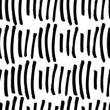 Grunge soyut geometrik süslemesi. Karalama deseni yok. Siyah beyaz dokular. Kalın çizgiler. 