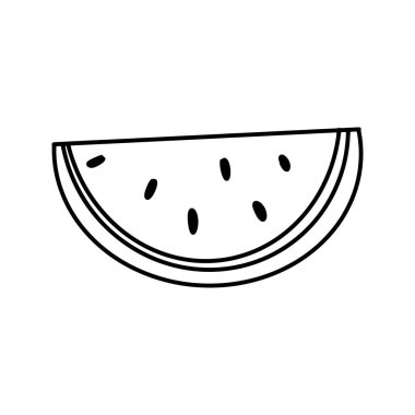 Basit bir şekilde karpuz hattı simgesi. Beyaz arkaplanda izole edilmiş basit bir biçimdeki vektör işareti.