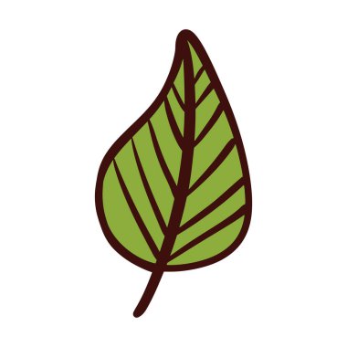 El çizimi yaprak. Ekoloji konsepti. Vektör illüstrasyonu beyaz arkaplanda izole edildi. 