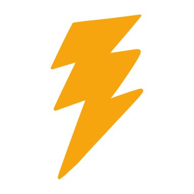 Çizgi film tarzı yıldırımlar. El çizimi karalama. 