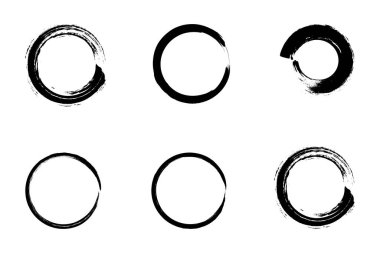 Elle çizilmiş yuvarlak kenarlar ve daire şeklinde pullar. Taneli efektli soyut logo tasarımı.