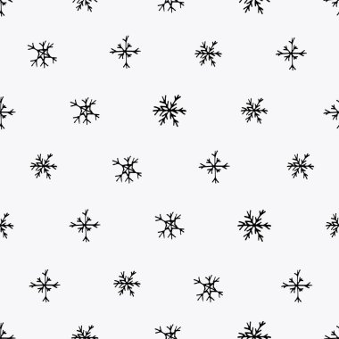 Dikensiz el çizimi kar taneleri deseni. Kış arkaplanı.