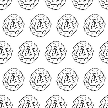 Çelenk kusursuz bir desen çizmiş. Tatil günleri. Noel tasarımı