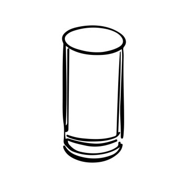 El yapımı meyve suyu bardağı çizimi. Karalama vektörü. Minimalist çizim. Çizgi film tarzı ikon. Eski tasarım sanat eserleri.
