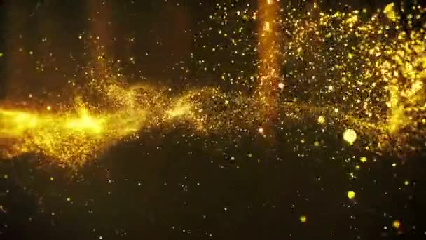 金色的火花和星星 — 图库视频影像