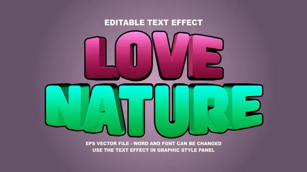 Editable Text Effect Love Nature Vector Template — Stockový vektor