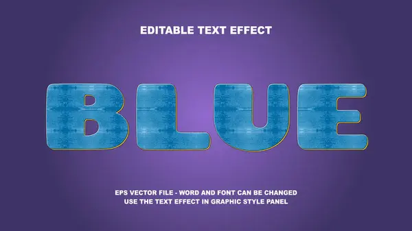 Modrá Vektorová Šablona Upravitelným Efektem Textu — Stockový vektor