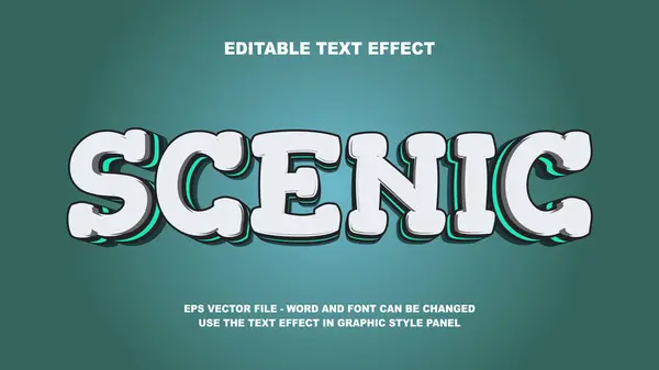 Bewerkbare Tekst Effect Scenic Vector Template — Stockvector