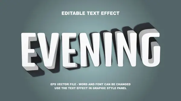 Efeito Texto Editável Evening Vector Template —  Vetores de Stock