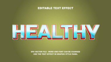 Düzenlenebilir Metin Efekti Sağlıklı 3B Vektör Şablonu