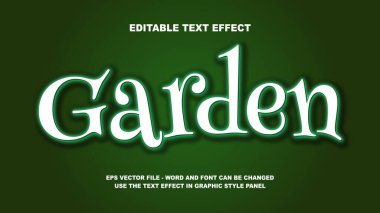 Düzenlenebilir Metin Efekti Bahçesi 3B Vektör Şablonu