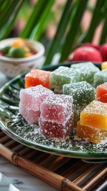 Renkli kuih yapay zeka tabağı