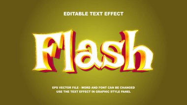 Düzenlenebilir Metin Efekti Flash 3B Vektör Şablonu