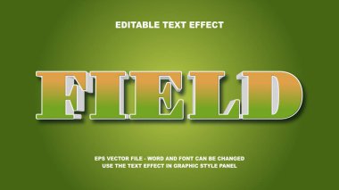 Düzenlenebilir Metin Efekti Alan 3D Vektör Şablonu