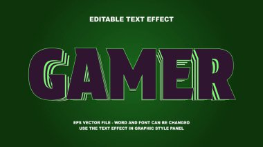 Düzenlenebilir Metin Efekti Oyuncu 3B Vektör Şablonu