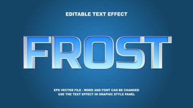 Düzenlenebilir Metin Efekti Buz 3B Vektör Şablonu