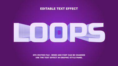 Düzenlenebilir Metin Efekti Döngüleri 3B Vektör Şablonu