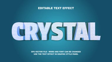 Düzenlenebilir Metin Efekti Kristal 3D Vektör Şablonu